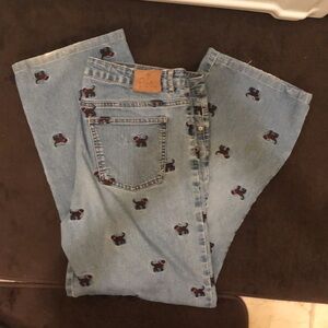 Lilly Pulitzer Stretch Embroidered Labrador Dog Jeans Vintage